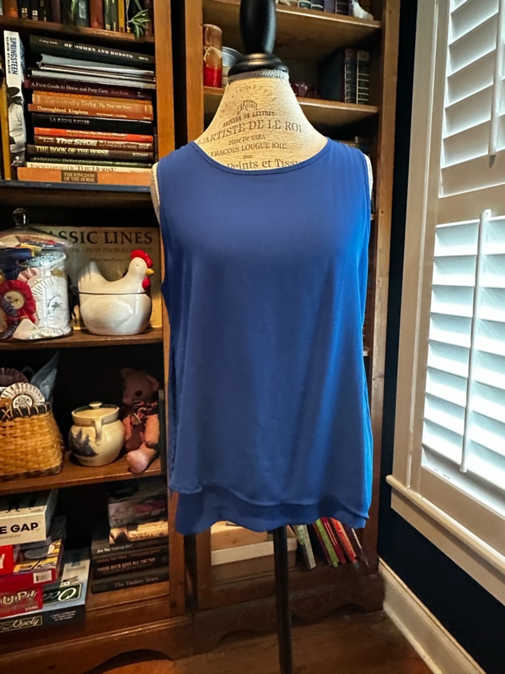 Chico's Royal Blue Sleeveless Layered Shell Tank